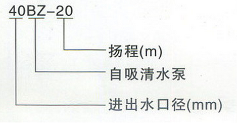 BZ、BZH（專用海水）自吸式離心泵型號